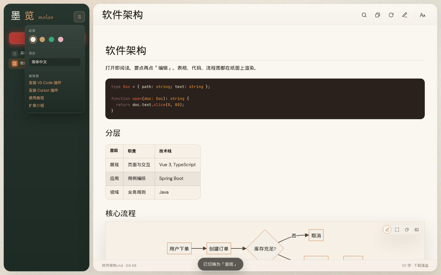 宣纸：暖色纸面